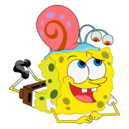 Spongebob and Gary Logo PNG Vector