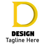 Yellow D Letter Logo PNG Vector