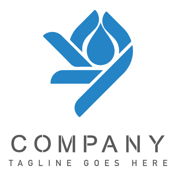 Blue Water Drop Logo PNG Vector