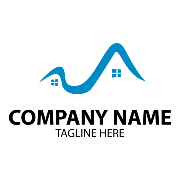 Blue Wawe House Logo PNG Vector