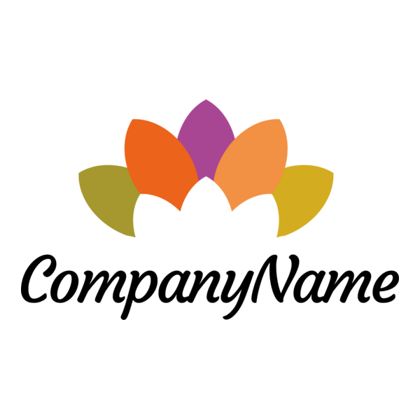 Colorful Lotus Logo PNG Vector