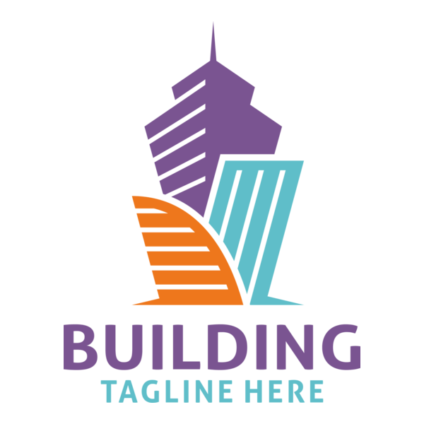 Colorful Tower Building Logo PNG Vector