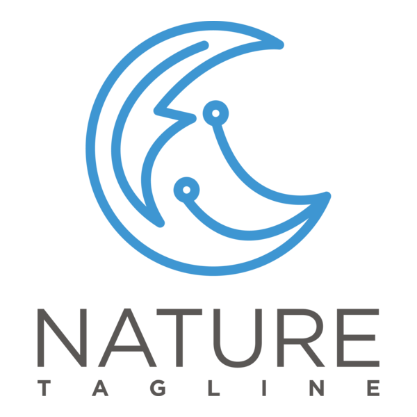 Green Tech Moon Logo PNG Vector