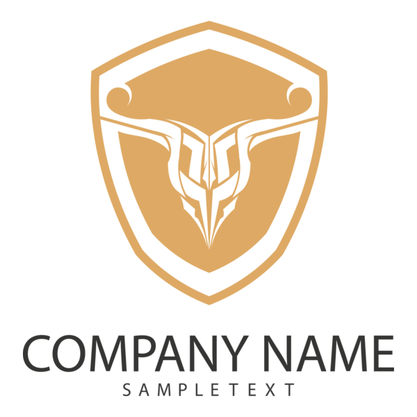 Orange Shield Bull Company Logo PNG Vector