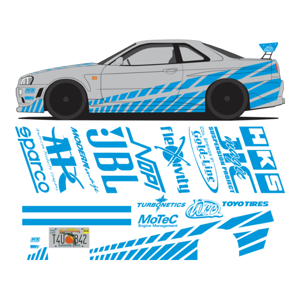 paul walker GTR R34 VELOZES E FURIOSOS 1 Logo PNG Vector