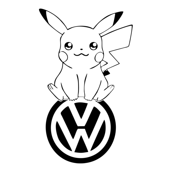 Pikachu Volkswagen Logo PNG Vector