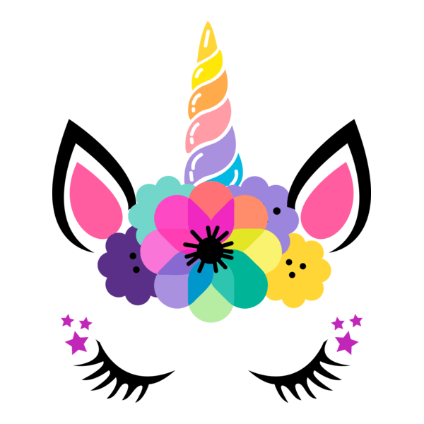 Unicorn Kawaii Logo PNG Vector