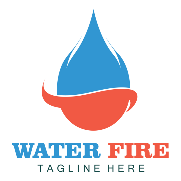 Water & Fire Company Logo PNG Vector