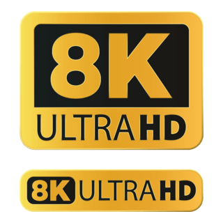 8K Ultra HD Resolution Logo PNG Vector