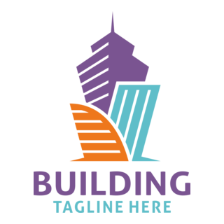 Colorful Tower Building Logo PNG Vector