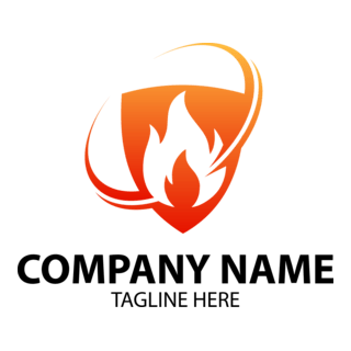 Flame in Shield Company Logo PNG Vector