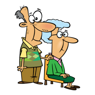 Grandmother & Grandfather Logo PNG Vector