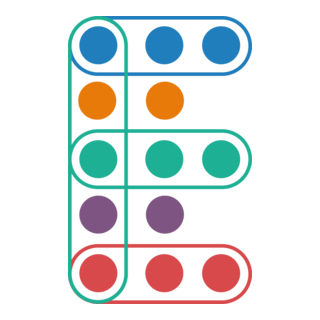 Letter E with colorful dots Logo PNG Vector