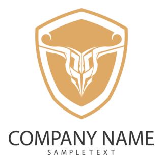 Orange Shield Bull Company Logo PNG Vector