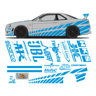 paul walker GTR R34 VELOZES E FURIOSOS 1 Logo PNG Vector