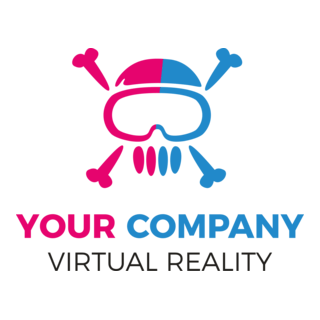 Skull Virtual Reality Logo PNG Vector
