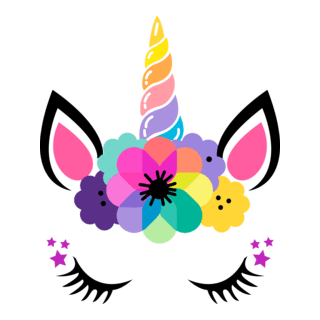 Unicorn Kawaii Logo PNG Vector