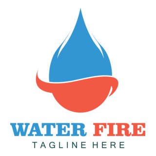 Water & Fire Company Logo PNG Vector