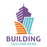 Colorful Tower Building Logo PNG Vector