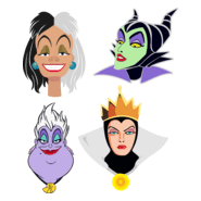 Disney Villains Faces Logo PNG Vector