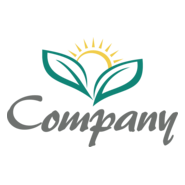 Green Leaf with Sun Company Logo PNG Vector