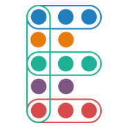 Letter E with colorful dots Logo PNG Vector