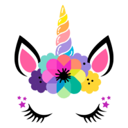Unicorn Kawaii Logo PNG Vector