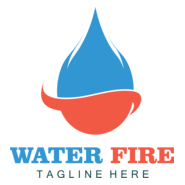 Water & Fire Company Logo PNG Vector