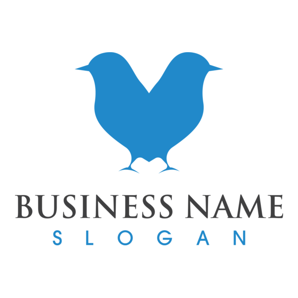 Blue Double Birds Logo PNG Vector