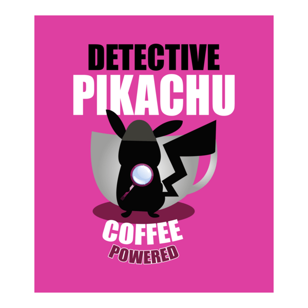 Detective Pikachu Coffee Logo PNG Vector