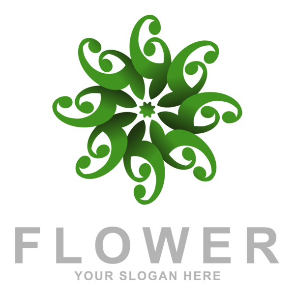 Green Flower Logo PNG Vector
