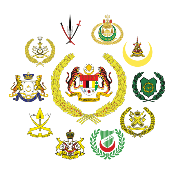 Jata Raja-Raja Melayu Malaysia Logo PNG Vector