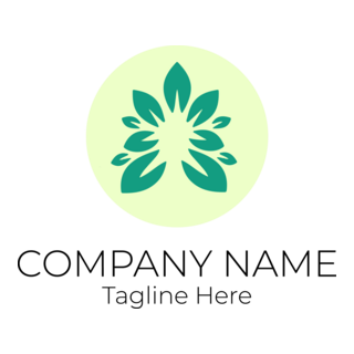 Green Circle Tree Logo PNG Vector