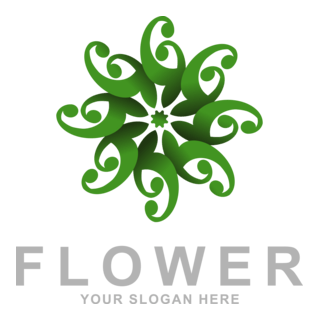 Green Flower Logo PNG Vector