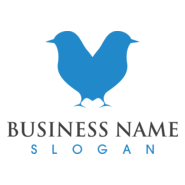 Blue Double Birds Logo PNG Vector
