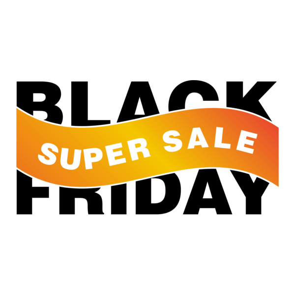 Black Friday Super Sale Logo PNG Vector