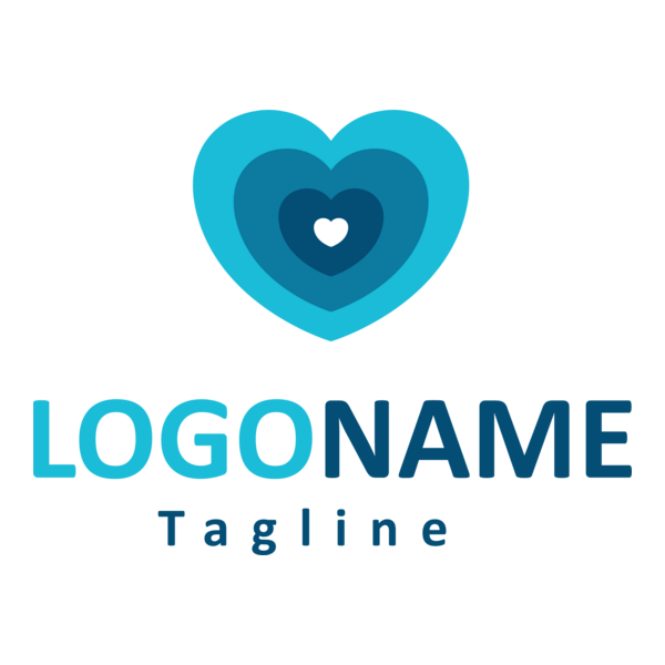 Blue Heart Company Logo PNG Vector