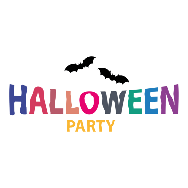 Colorful Halloween Party Logo PNG Vector