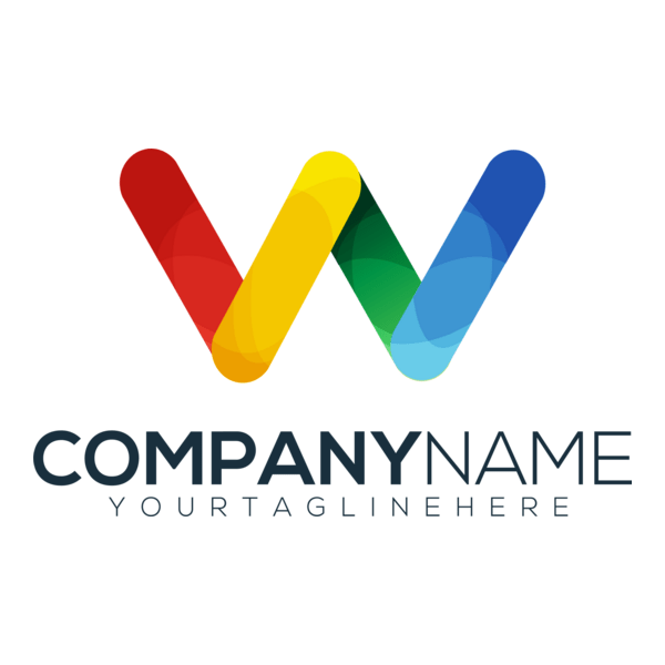 Colorful Letter W Company Logo PNG Vector