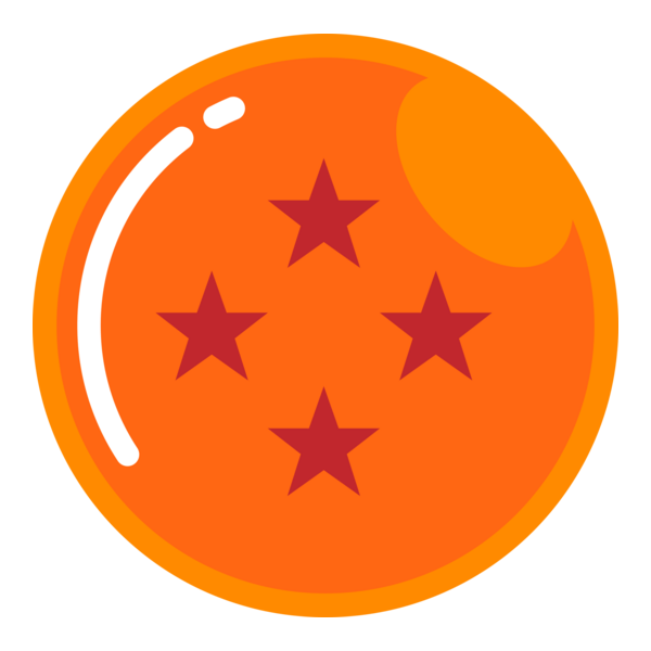 dragon ball with 4 stars Logo PNG Vector
