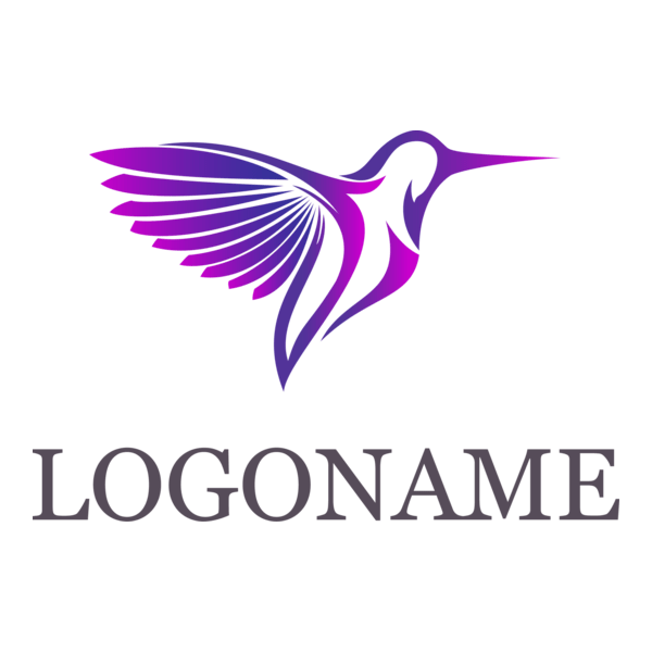 Purple Bird Logo PNG Vector