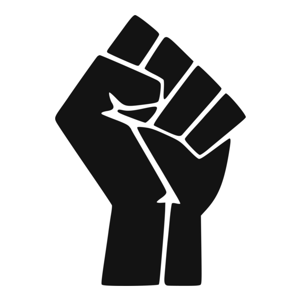 Raised Black Fist Logo PNG Vector