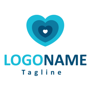 Blue Heart Company Logo PNG Vector