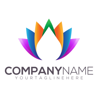 Colorful Lotus Company Logo PNG Vector