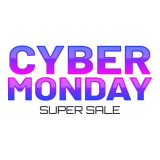 Cyber Monday Super Sale Logo PNG Vector