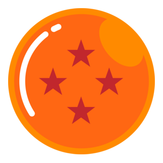 dragon ball with 4 stars Logo PNG Vector