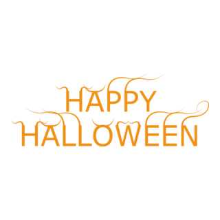 Orange Happy Halloween Logo PNG Vector