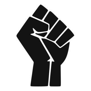 Raised Black Fist Logo PNG Vector