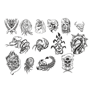 Skull Collection Logo PNG Vector