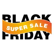Black Friday Super Sale Logo PNG Vector